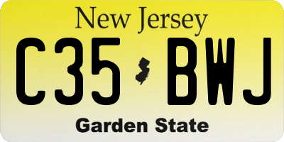NJ license plate C35BWJ