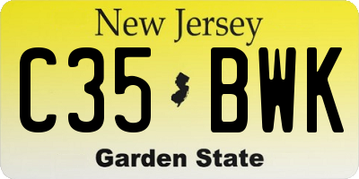 NJ license plate C35BWK