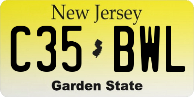NJ license plate C35BWL