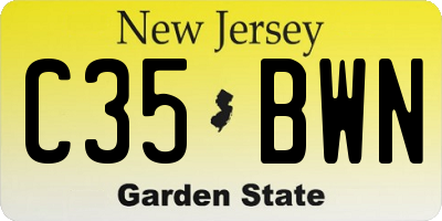 NJ license plate C35BWN
