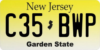 NJ license plate C35BWP