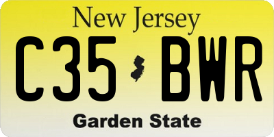 NJ license plate C35BWR