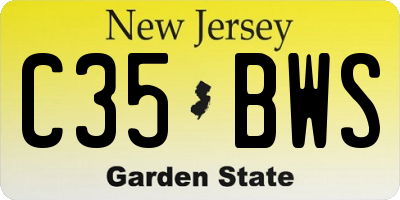 NJ license plate C35BWS