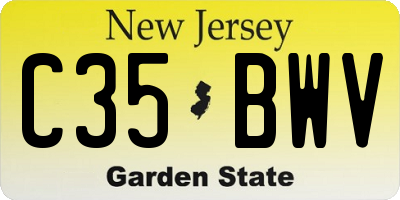 NJ license plate C35BWV