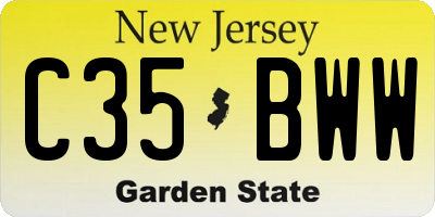 NJ license plate C35BWW