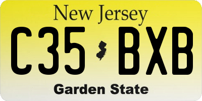NJ license plate C35BXB