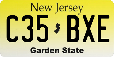 NJ license plate C35BXE
