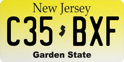 NJ license plate C35BXF