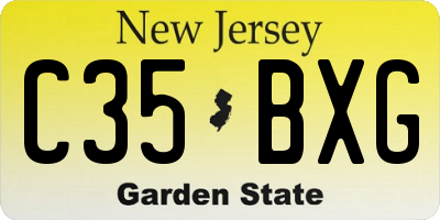 NJ license plate C35BXG