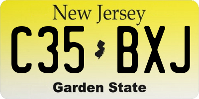 NJ license plate C35BXJ