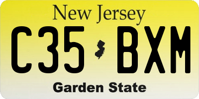 NJ license plate C35BXM