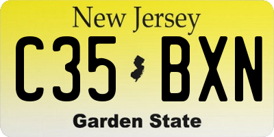NJ license plate C35BXN
