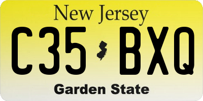 NJ license plate C35BXQ