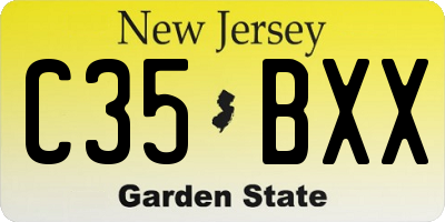 NJ license plate C35BXX