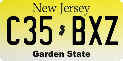 NJ license plate C35BXZ