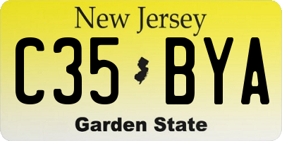 NJ license plate C35BYA