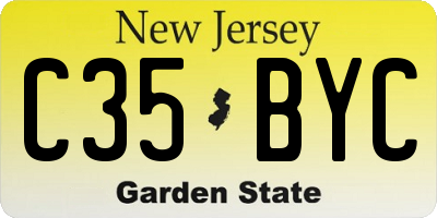 NJ license plate C35BYC