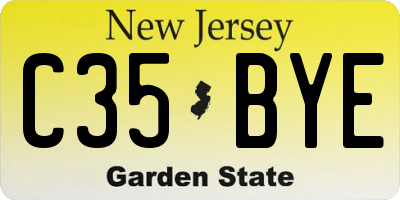 NJ license plate C35BYE