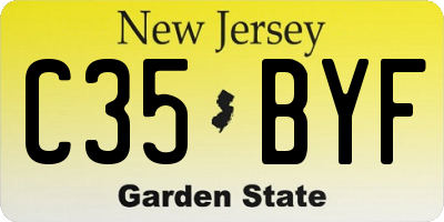 NJ license plate C35BYF