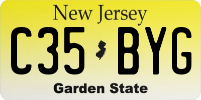 NJ license plate C35BYG