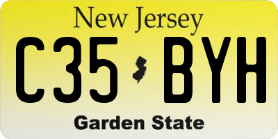 NJ license plate C35BYH