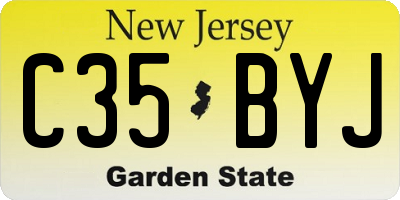 NJ license plate C35BYJ