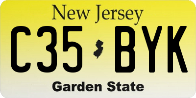 NJ license plate C35BYK