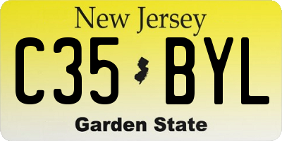 NJ license plate C35BYL