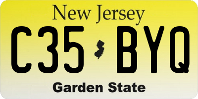 NJ license plate C35BYQ