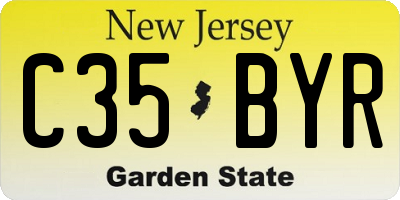 NJ license plate C35BYR