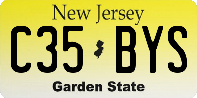 NJ license plate C35BYS