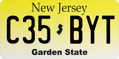 NJ license plate C35BYT