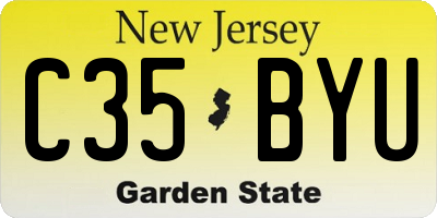 NJ license plate C35BYU
