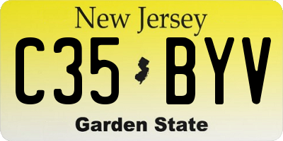 NJ license plate C35BYV
