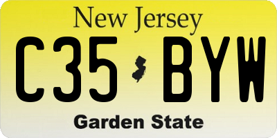 NJ license plate C35BYW