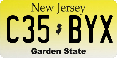 NJ license plate C35BYX