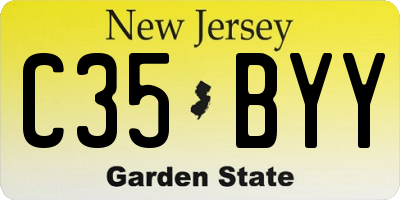 NJ license plate C35BYY