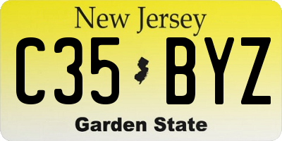 NJ license plate C35BYZ