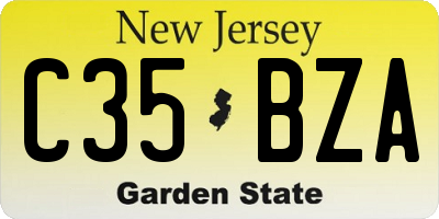 NJ license plate C35BZA