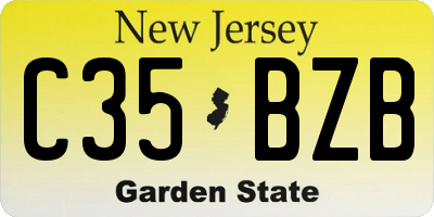 NJ license plate C35BZB