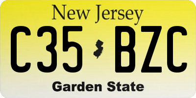 NJ license plate C35BZC