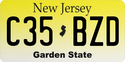 NJ license plate C35BZD
