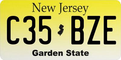 NJ license plate C35BZE