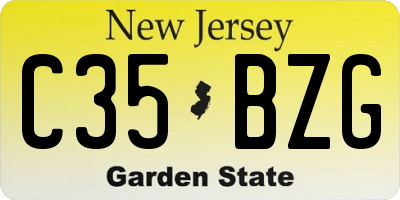 NJ license plate C35BZG