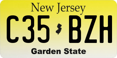 NJ license plate C35BZH