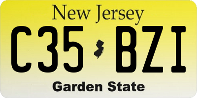 NJ license plate C35BZI