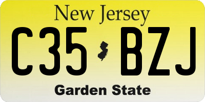 NJ license plate C35BZJ