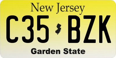 NJ license plate C35BZK