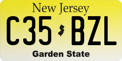 NJ license plate C35BZL