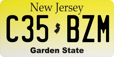 NJ license plate C35BZM